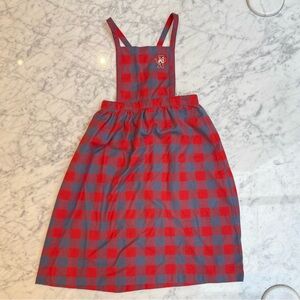 TinyCottons Red and Blue Checkered Pinafore Dress
